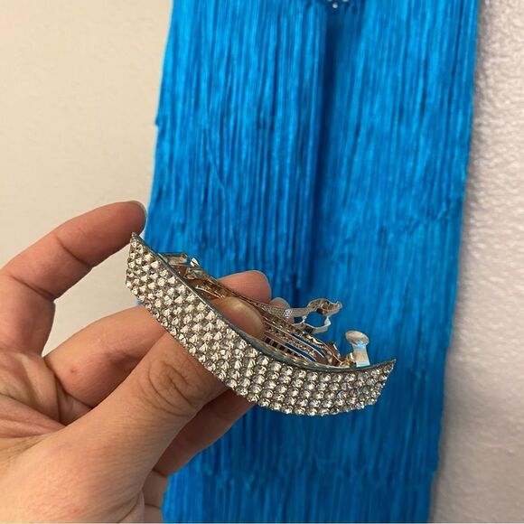 Weissman Dance costume aqua blue sassy fringe dress Spice Up Your Life 14130 MC - Picture 10 of 13